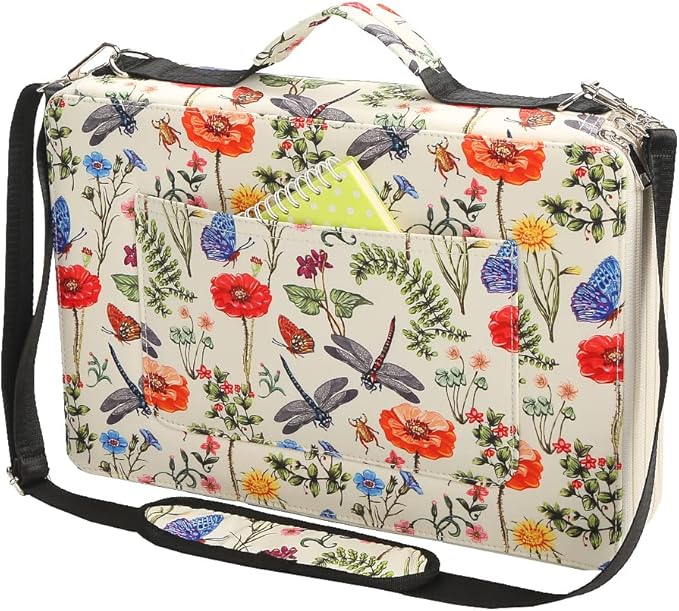 Portable Colored 384 Slots Pencil case Organizer with Printing Pattern for Watercolor Pens or Markers, Pencil Case Organizer for Artist