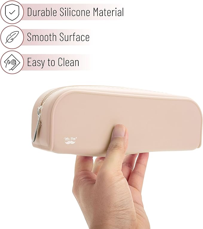 Mr. Pen- Silicone Pencil Case, Aesthetic Pencil Bag for Women, Makeup Pouch, Multifunctional Pouch for Stationery, Cosmetics and Electrical Goods Storage