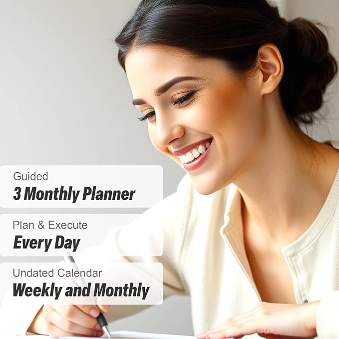 Manifestation Journal for Women and Men — 5 Minute Manifesting and Goals Journal | 3 Month Undated Daily Planner | Law of Attraction Planner, Affirmations, Gratitude | Vision Board + Stickers