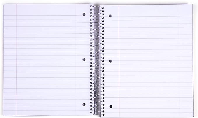 Mintra Office Durable Spiral Notebooks, 5 Subject (Green, Wide Ruled 1pk)