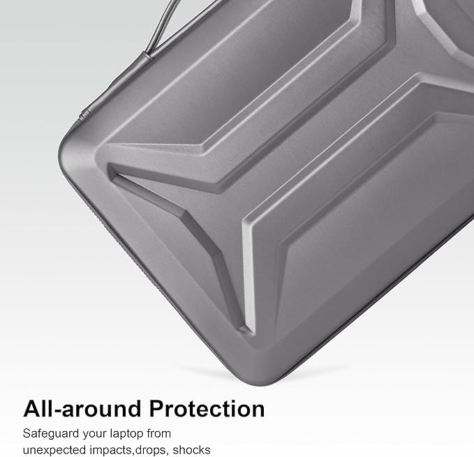 DOMISO 13.3-14 Inch Laptop Hard Case, Waterproof Shockproof Hard Shell Laptop Sleeve Protective Computer Bag for Macbook Pro 14 / Lenovo ThinkPad/Dell XPS/HP Pavilion, Silver