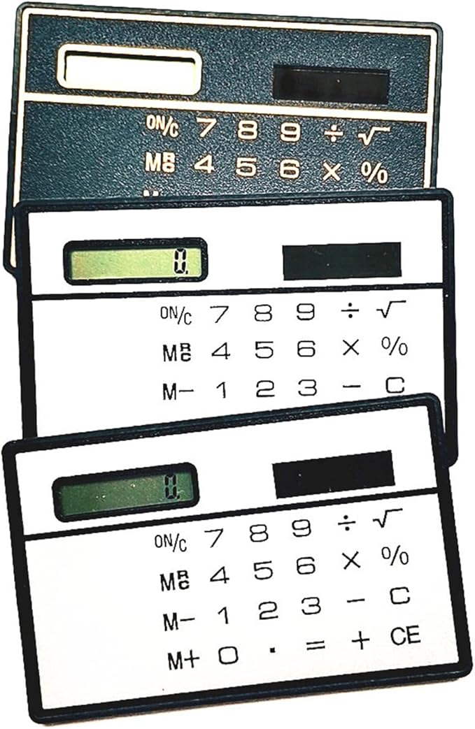Solar Power Calculator 8 Digit Display Basic Standard Calculators Thin Calculator for Business Office School,Plastic