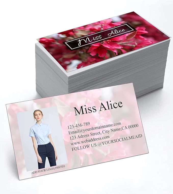 Customized Name Cards 500 PCS, Customized Design with Picture Texture All Business Designs cards No Additional Charge (Color-I)