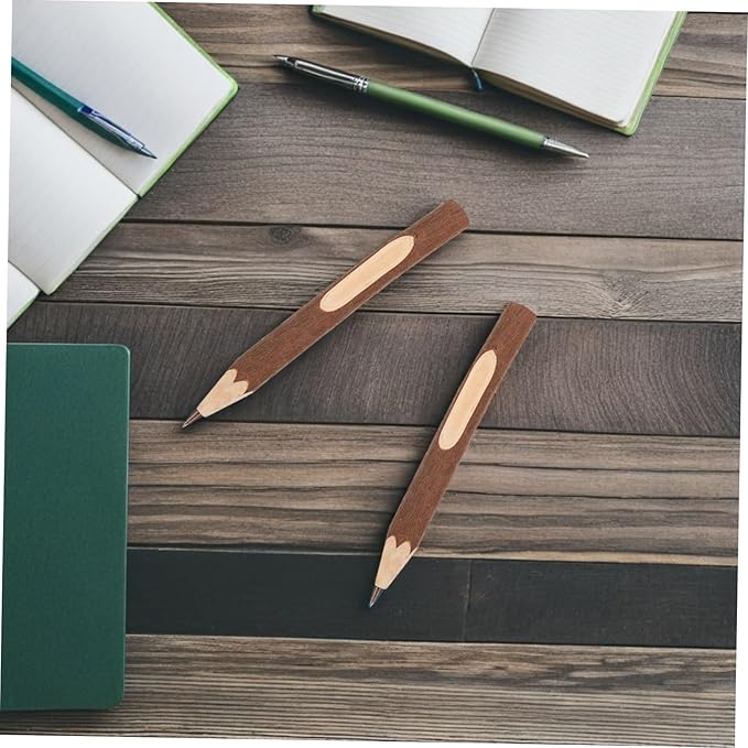 NUOBESTY 10pcs Wooden Ballpoint Pens Natural Tree Bark Texture Small Portable Writing Pens Eco-friendly Biodegradable Office and School Supplies