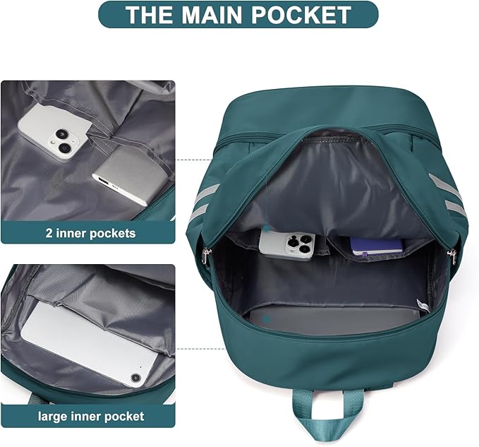 coofay Gym Backpack For Women Waterproof Backpack With Shoe Compartment Lightweight Travel Backpack Sports Backpacks Small Gym Bag