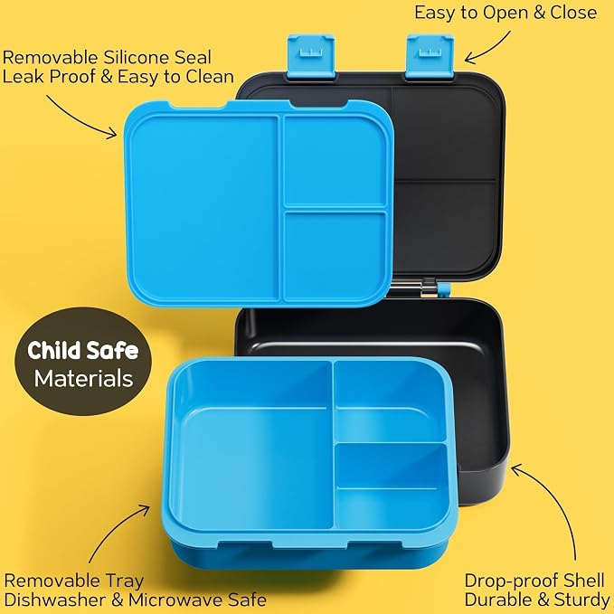 Fimibuke Bento Lunch Box for Kids Toddler Boys with 12OZ Insulated Food Jar | 3-Compartment 32OZ Snack Lunch Container Bento Box, Lunch Bag & Ice Pack Set for Age 3-12 School Daycare Camp, Gamepad