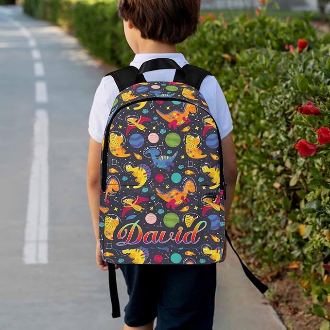 M YESCUSTOM Personalized Boys Kids Backpack Lunch Bag Set for School, Animal Custom Nylon Daypack for School New Semester Toddler Backpack Prechool Travel Bag Pencil Pouch