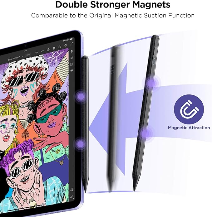 DEGGE Stylus Pen for iPad 2018-2025, 15Mins Fast Charge for Apple Pencil, Palm Rejection, Compatible with iPad A16 11/10/9/8/7/6, iPad Pro M5/M4/12.9"/11", iPad mini 7/6/5, iPad Air M3/M2/5/4/3