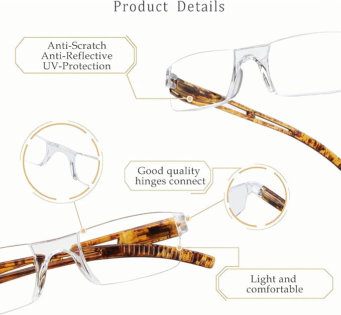 LifeArt 2/4 Pairs Reading Glasses, Blue Light Blocking Glasses, Computer Glasses for Men and Women, Rectangle Eyewear Frame