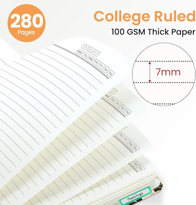 ZOTIA Large Spiral Notebooks for Work 5 Subject with Removable Dividers