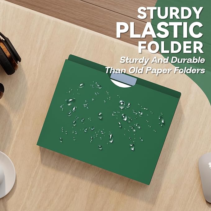 Plastic Expanding File Jacket Letter Size,1 Inch Reinforced Expandable Sides Manila Folders,8.5x11 Job Folders File Jackets,12 Pack Colored Project File Pockets with Straight-Cut Tabs