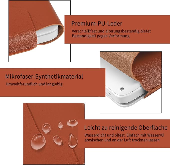 Compatible with Apple 14 inch/13.3 inch Laptop Sleeve, Padded Case, Thin Portable, Versatile Bag - Compatible with 2022 Pro, 2015 Pro, Air-Brown