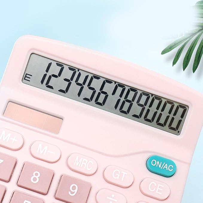 Calculators Desktop,Dual Solar Power and Battery 12 Digits Big Buttons Basic Calculator with Large LCD Display,4 Function Calculators for Office School Business Students Home