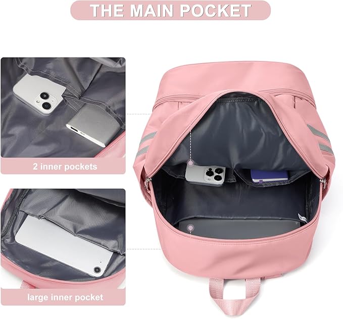 coofay Gym Backpack For Women Waterproof Sports Backpack With Shoe Compartment Lightweight Travel Backpacks Small Gym Bag Dance Volleyball Backpacks