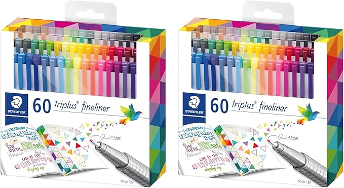 STAEDTLER 2 Pack - Fineliner triplus 60 (2 sets of 60 pcs), 120 Count