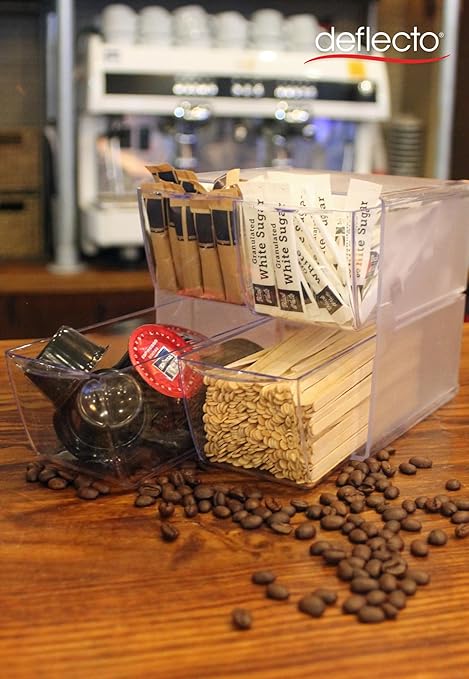 Deflecto Stackable Cube Organizer, Desk and Craft Organizer, 1 Drawer, Clear, Removable Drawer, 6"W x 6"H x 7"D (350801)