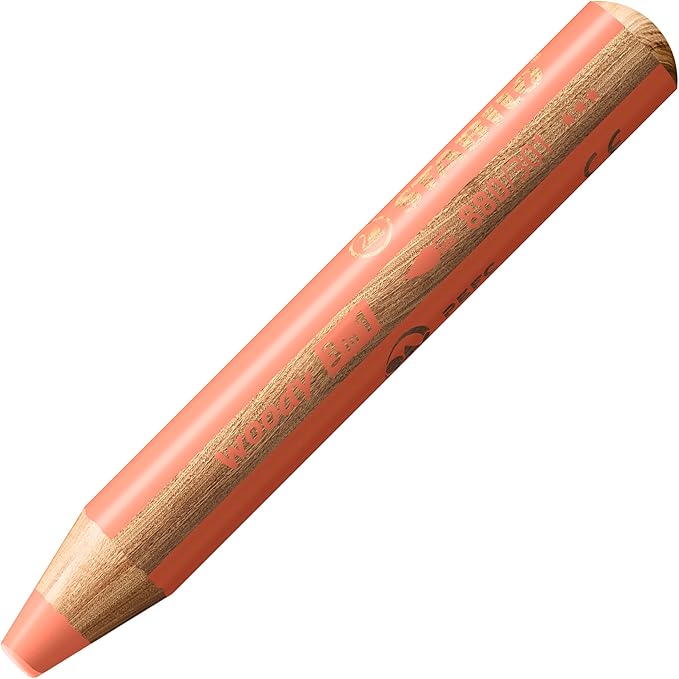 STABILO - woody 3-in-1 - Multi-Talented Pencil - Pack of 18 - with 10 Assorted Standard, 6 Pastel colors, Sharpener and Paint Brush