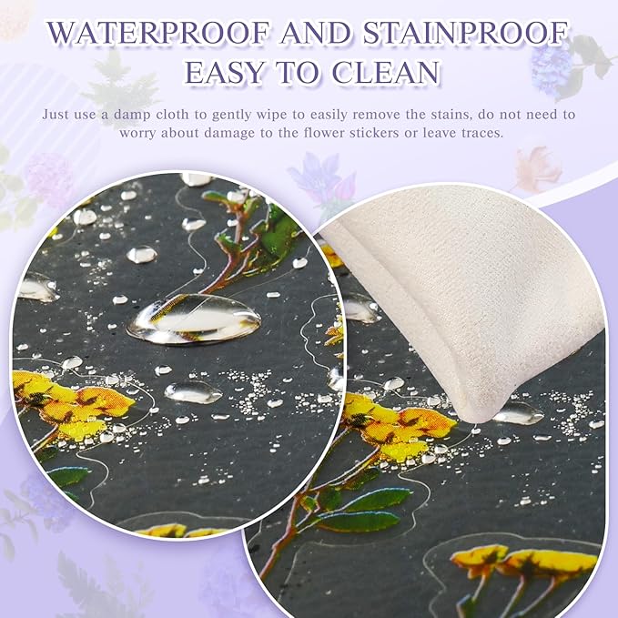 36 Sheets Flower Stickers for Scrapbooking,576 Pcs Self-Adhesive Transparent Flower Stickers Scrapbook Supplies Journaling for Adult Card Making Letters DIY Water Bottle Cards Decoration