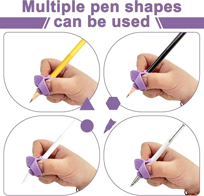 20Pcs Pencil Grips for Kids Handwriting,Pencil Grips for Toddlers, Adults, Preschooler, Special Education Supplies - Improve Handwriting Skills with Comfortable and Adjustable