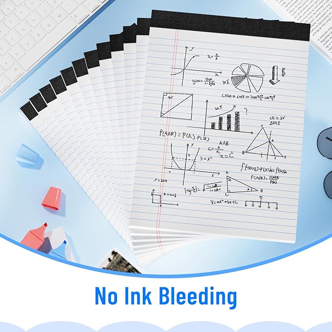 12pcs Legal Pads 8.5 x 11, Notepads 8.5 x 11 College Ruled Notebook, Writing Pads of Paper,White Note Pads, Memo Pad Papers Perforate Legal Notepads Narrow Ruled Line,30 Sheets/Pack
