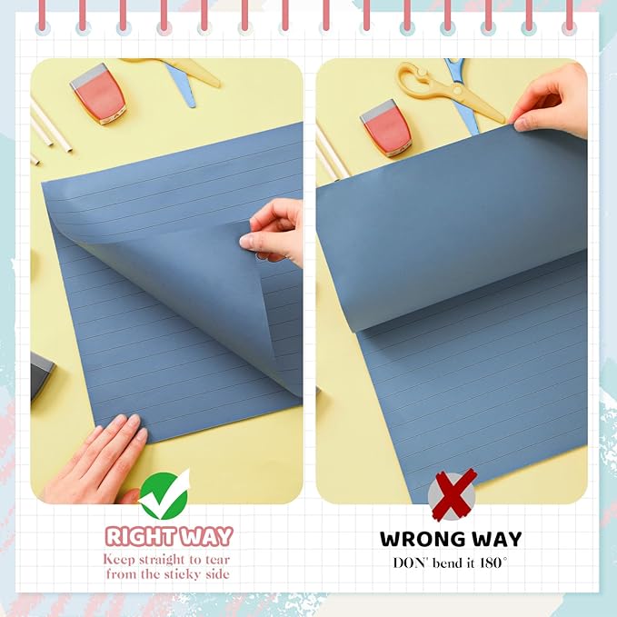 Qeeenar 8 Pads Big Sticky Notes 11 x 11 Inch Lined Jumbo Large Sticky Notes for Wall,Giant Strong Power Memo Square Post for Office, 25 Sheets/Pad(Retro Color)