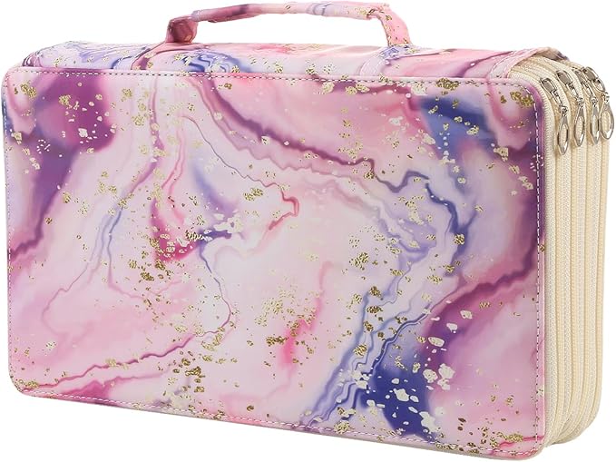 Portable Colored 300 Slots Pencil case Organizer with Printing Pattern for Watercolor Pens or Markers, Pencil Case Organizer for Artist