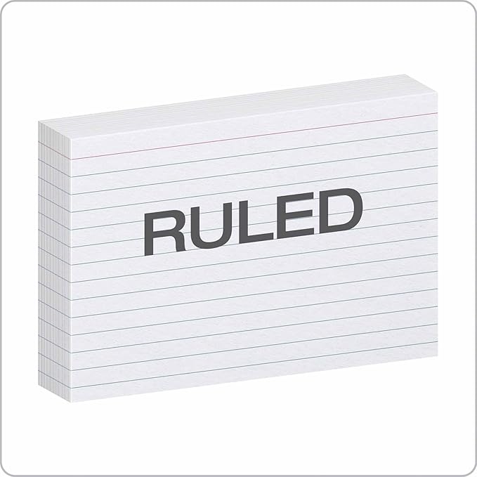 Oxford 41 (1000 PK) Ruled Index Cards, 4" x 6", White, 1,000 Cards (10 Packs of 100) (41) & Poly Index Card Guides, Alphabetical, A-Z, Assorted Colors, 4" x 6" Size, 25 Guides per Set (73154)
