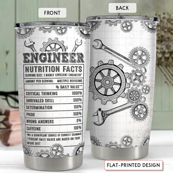 SANDJEST Engineer Tumbler 20oz Engineer Gifts for Men Engineers Stainless Steel Insulated Tumblers Coffee Travel Mug Cup Engineering Gift for Birthday Christmas