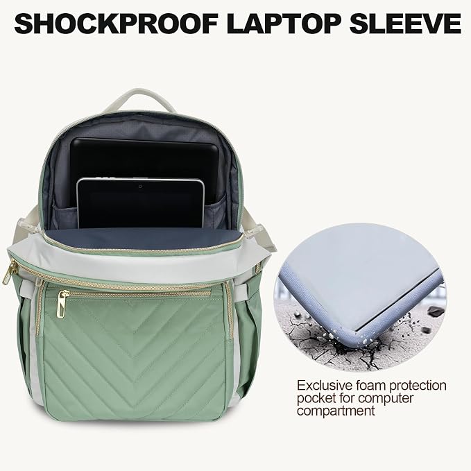 VANKEAN 15.6 Inch Laptop Backpack for Women Large Capacity | Waterproof Backpacks Stylish Travel Bags Casual Daypacks for College, Business