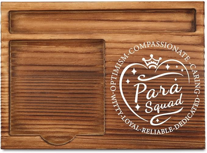 THRXOBN Desk Organizer for Paraprofessionals & Support Staff - Natural Wood with Slots for Notes, Pens, and Small Office Supplies – Practical & Stylish Workspace Solution,WSH16