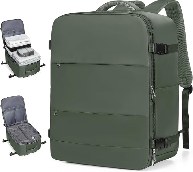 coofay Large Vacuum Backpack Travel with Pump Vacpack Travel Backpack with Vacuum System Compression Backpacks for Travel Easy Vac Pack Carry on Luggage