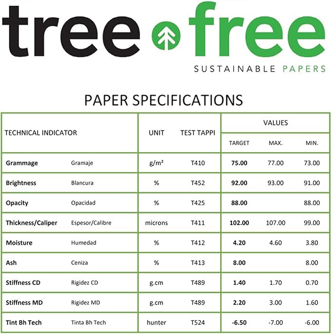 BAZIC Products Tree Free Copy Paper - 8.5 X 11 Made From Sugarcane Fiber, Smooth Printer Paper for Daily Use, Reliable Copy & Printing Paper Ideal for Home, Office and School, 500/Ream