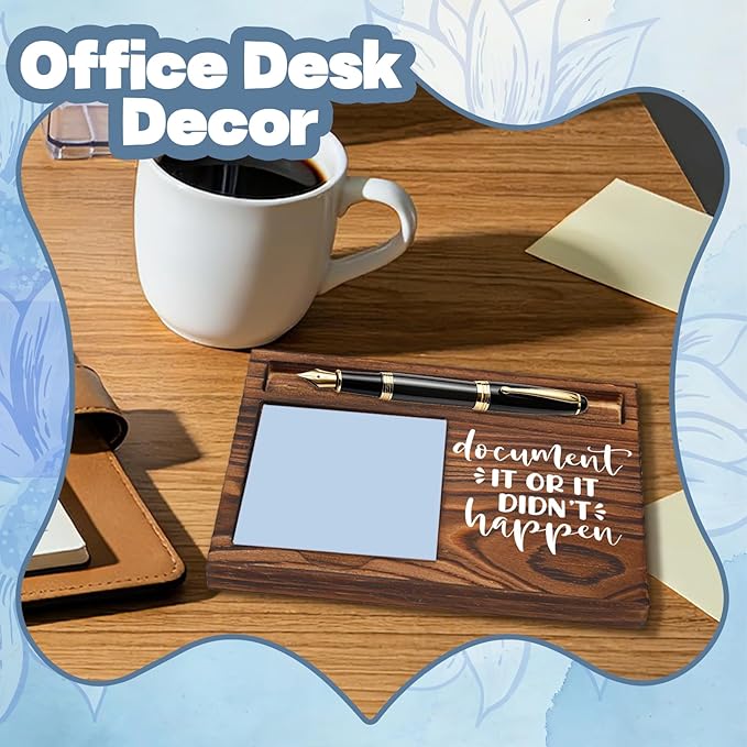 FOUGSTA Funny Office Gifts for Nurse, Gag Office Gifts for Nurse, Fun Decor Present for Coworker, Wooden Notepad Pen Holder With Gag Quotes,16.5 x 12 x 1.5 cm,XXN13