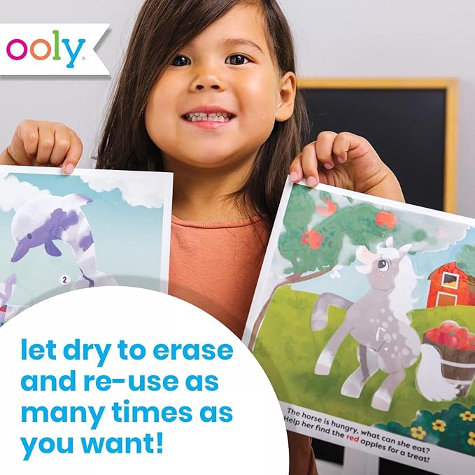 Ooly Water Amaze - Includes 12 Reveal Boards & Brush, Reusable Reveal Pads for Kids, Coloring Books for Toddlers, Paint with Water Books, Gifts for Kids - Baby Animals