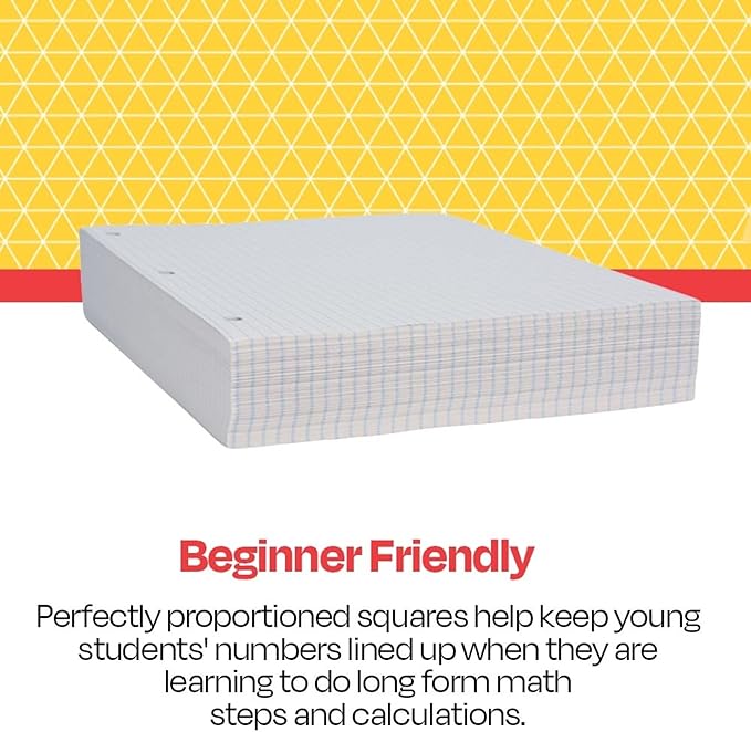 School Smart-86667 Double Sided Grid Paper, 3 Hole Punched, 8-1/2 x 11 Inches, 1/4 Inch Rule, White, Pack of 500