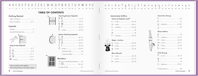 Learning Without Tears, Kick Start Kindergarten, Age 4+, Pre-K and TK, Student Workbook, Handwriting Practice, Writing Book, School & Home, Language Arts, Tutoring