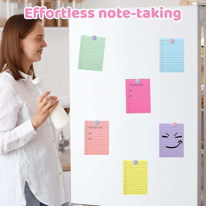 24 Pack Small Legal Pads 4x6, 12 Colors College Ruled 30 Sheets Each 80 Gsm