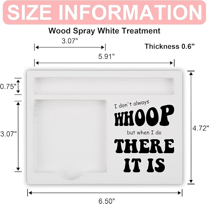 Funny Note Pad Holder for Desk, Whoop There It is Quote Pen Tray Organizer, Gift for Coworkers Friends Women Men Office Decor Accessories - FTB318