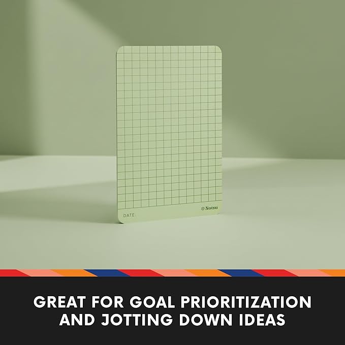 Notsu Graph Grid Colored Note Cards 3x5 inch, 40 ct | Graphing Vertical Color Index Cards with Rounded Corners, Premium Thick Paper 350 gsm (Moss)