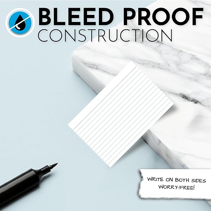 Home Advantage 4x6 Ruled Index Cards - Our 50 Pack of Lined Notecards Use Heavy Duty Cardstock to Make Them Bleed Proof – These Line Ruled Index Cards Make Perfect Flashcards & Note Cards