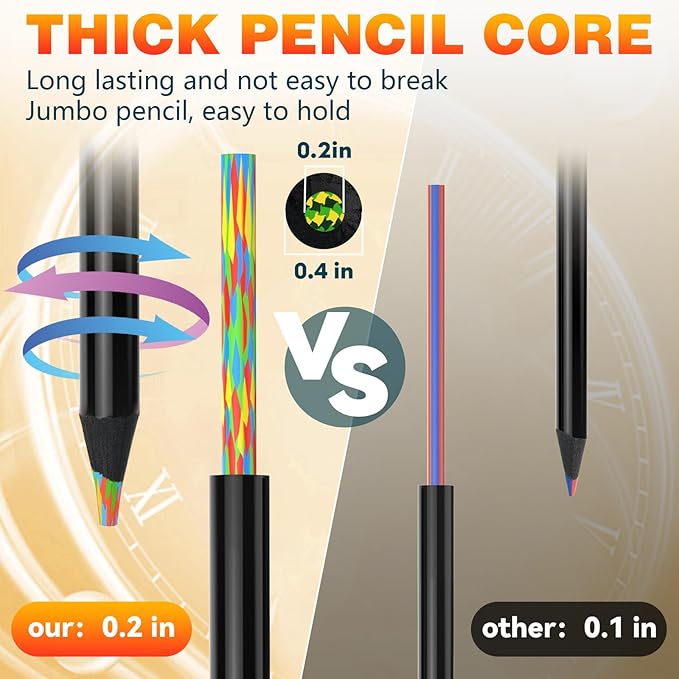 nsxsu Art Supplies for Kids Teens Adults, 12 Rainbow Pencils Drawing Supplies, Jumbo Multi Colored Pencils for Sketching Drawing, Tween Girls Trendy Stuff Birthday Party Favor Crafts for Boys 6-12