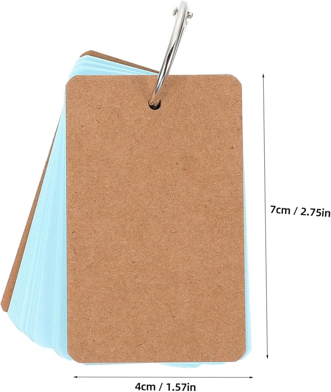 Veemoon 7Sets Blank Memo Cards DIY Flashcards for Studying Creative Writing and Note Taking Mixed Colors with Binder Rings for Students and Office Use