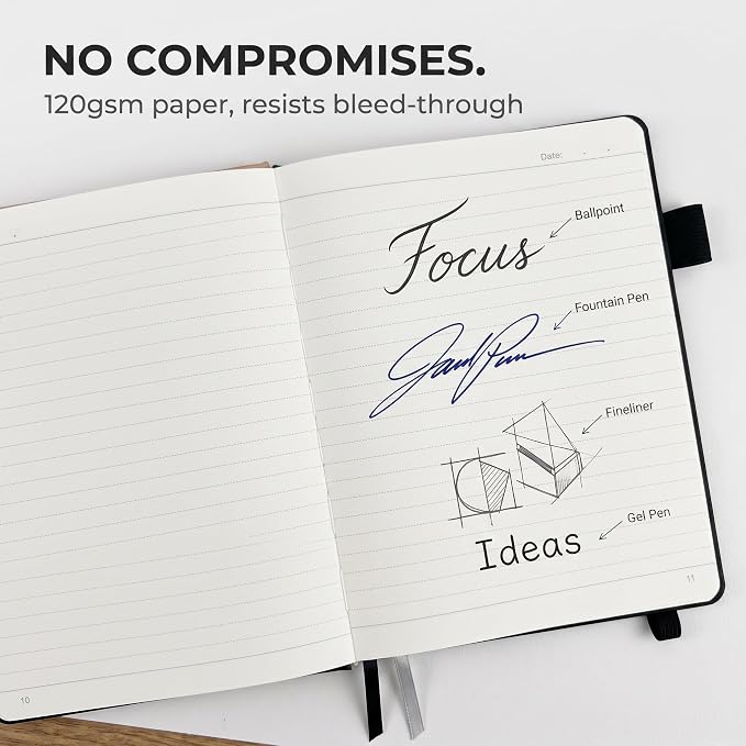 AHGXG Lined Journal Notebook, 160 Numbered Pages, A5 Size (5.7'' x 8.3'')