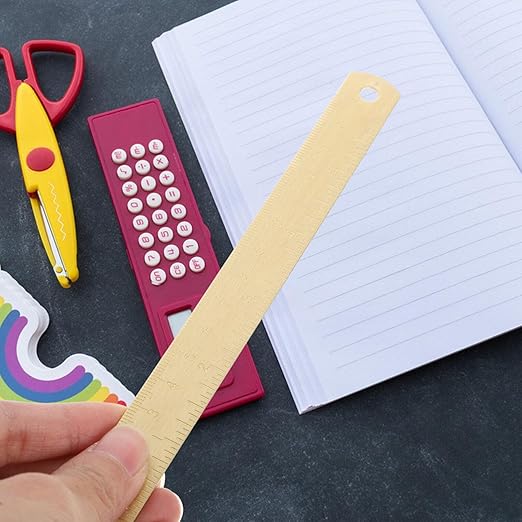 Brass Ruler, Metal Drawing Ruler Gold Straight Unisex Learning Measuring Bookmark Stationery for School Office Math Geometry Drafting Tools and Kits