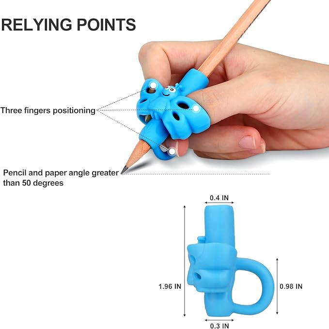 KOABBIT 8 Packs Pencil Grips Pencil Grips for Kids Handwriting for Toddlers & Preschoolers, Pencil Holder Grip Posture Correction Training Writing Aid.