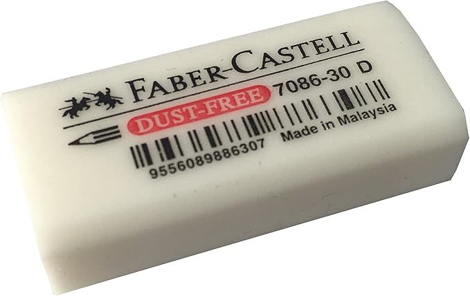 Faber-Castell Pencil Eraser, Extra Soft, Dust Free, Clean Erasing, Excellent, Minimal Crumbling, Pack of 5 (4 x 1.9 x 1.2 cm)