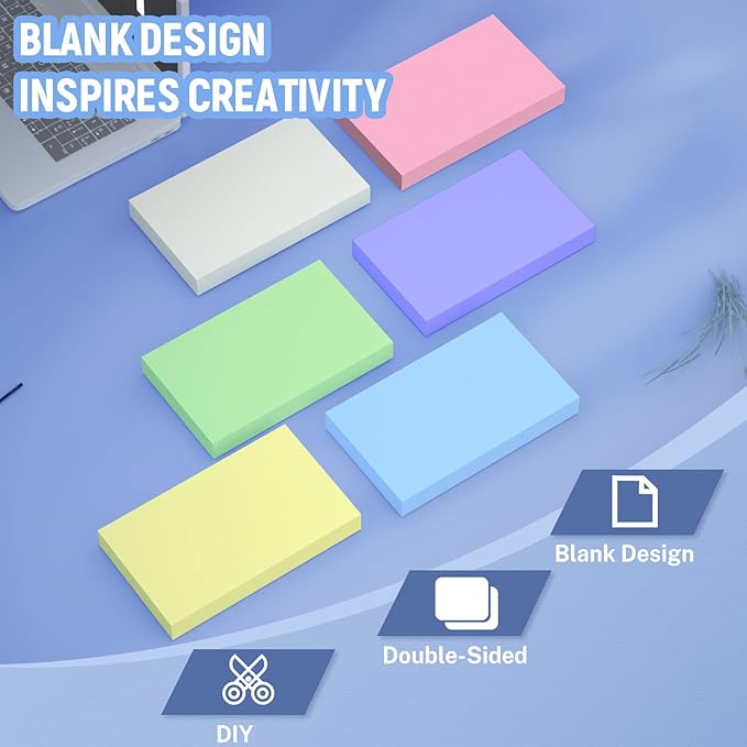 Colored Index Cards 3x5, 300 Pcs Blank Index Cards 3x5, Double-Sided Blank Flashcards, 6 Colors Note Cards 3 x 5, Heavy Bright Flash Cards for Studying, Colored Notecards for Office, School, and Home