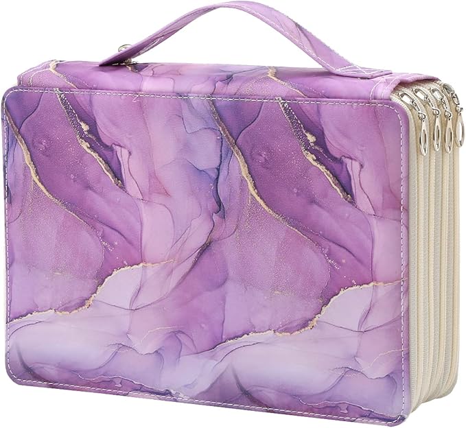 Portable Colored 200 Slots Pencil case Organizer with Printing Pattern for Watercolor Pens or Markers, Pencil Case Organizer for Artist