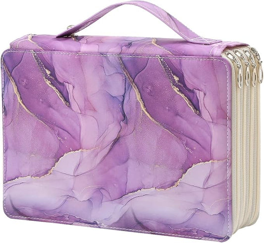 Portable Colored 200 Slots Pencil case Organizer with Printing Pattern for Watercolor Pens or Markers, Pencil Case Organizer for Artist