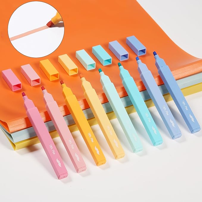 Mr. Pen- Aesthetic Highlighters No Bleed, 8 Pack, Assorted Colors, Chisel Tip, Cute Highlighters Assorted Colors for Journaling, Highlighting, Underlining, Fast Dry, Back to School Supplies